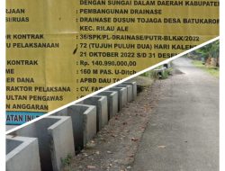 Proyek Pengerjaan Drainase Tahun Anggaran 2022 Di Desa Batu Karopa,Rilau Ale Terbengkalai.Ada Apa ?