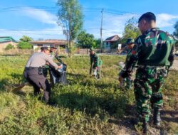 SINERGITAS TIGA PILAR TNI – POLRI SERTA PEMERINTAH SETEMPAT BERSAMA MASYARAKAT MELAKSANAKAN KERJA BAKTI BERSAMA