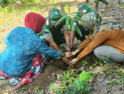 Lestarikan Lingkungan, Koramil 1411-01/Gantarang Gelar Penanaman Pohon Mangga.