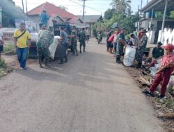 HADAPI MUSIM HUJAN DANRAMIL 1411-01/GANTARANG BERSIHKAN SELOKAN BARENG WARGA