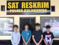 Keempat Terduga Pelaku Penganiayaan Remaja di Kindang Diamankan Polisi.