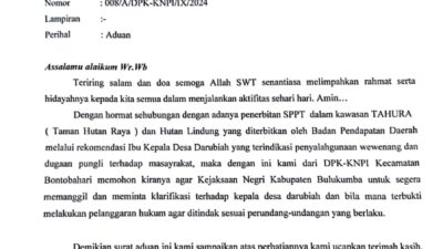 DPK KNPI Bontobahari Minta Kejari Bulukumba Lakukan Penegakan Hukum Terkait Adanya Indikasi Praktik Mafia Tanah di Kawasan Hutan Lindung dan Tahura Bontobahari